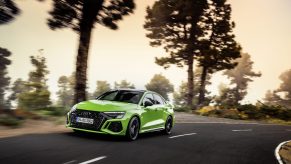the new 2022 Audi RS3 in bright green