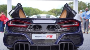 The 2021 Hennessey Venom F5 on display at the Amelia Island Concour d'Elegance