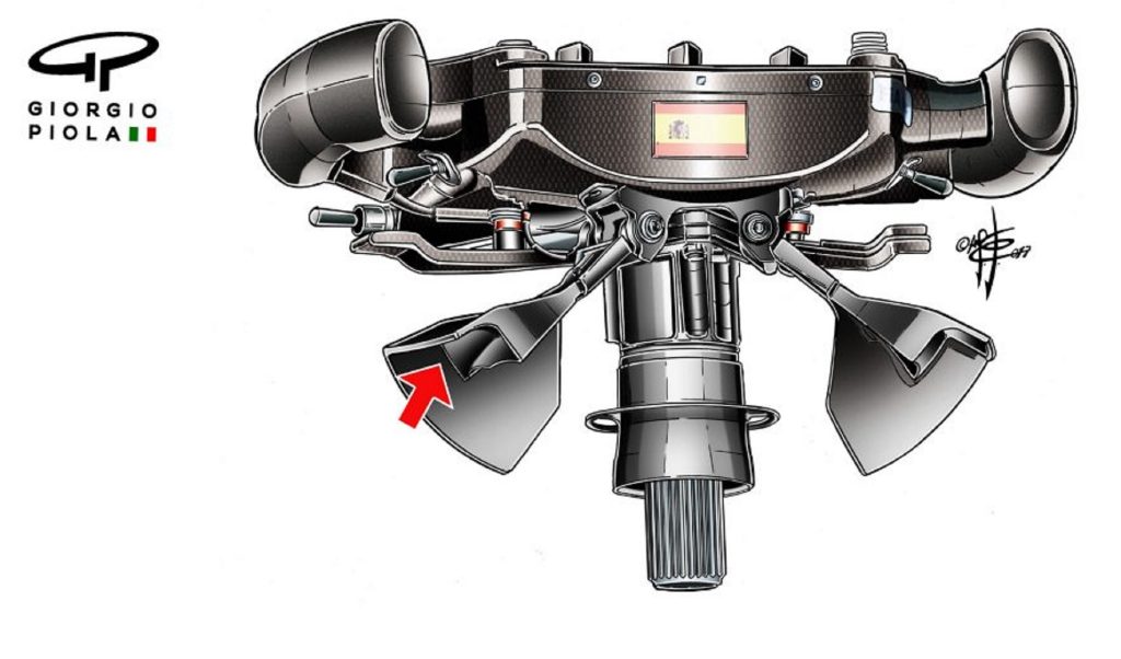 An illustration of Fernando Alonso's 2017 F1 car steering wheel with the clutch paddles highlighted