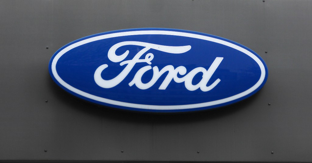 Ford sign is seen on December 14, 2020 in Hamburg, Germany.