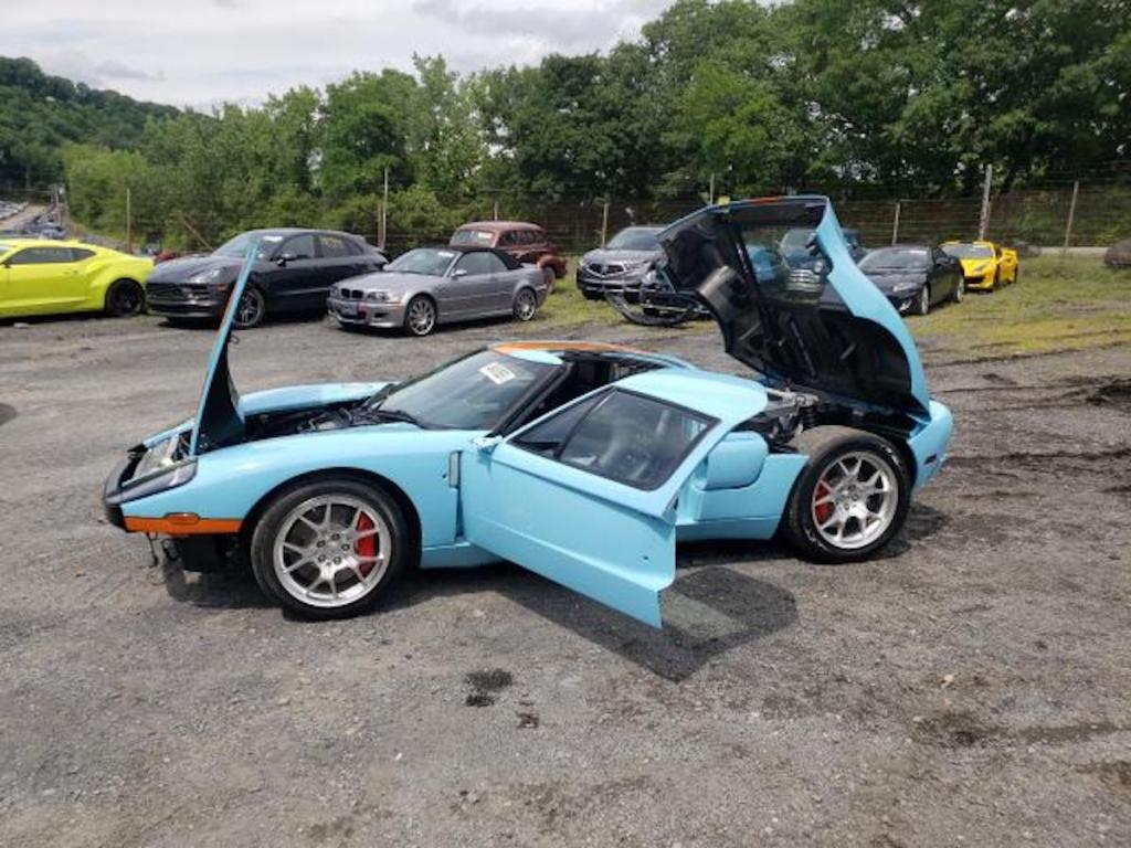Ford GT with trunk, hood and doors open