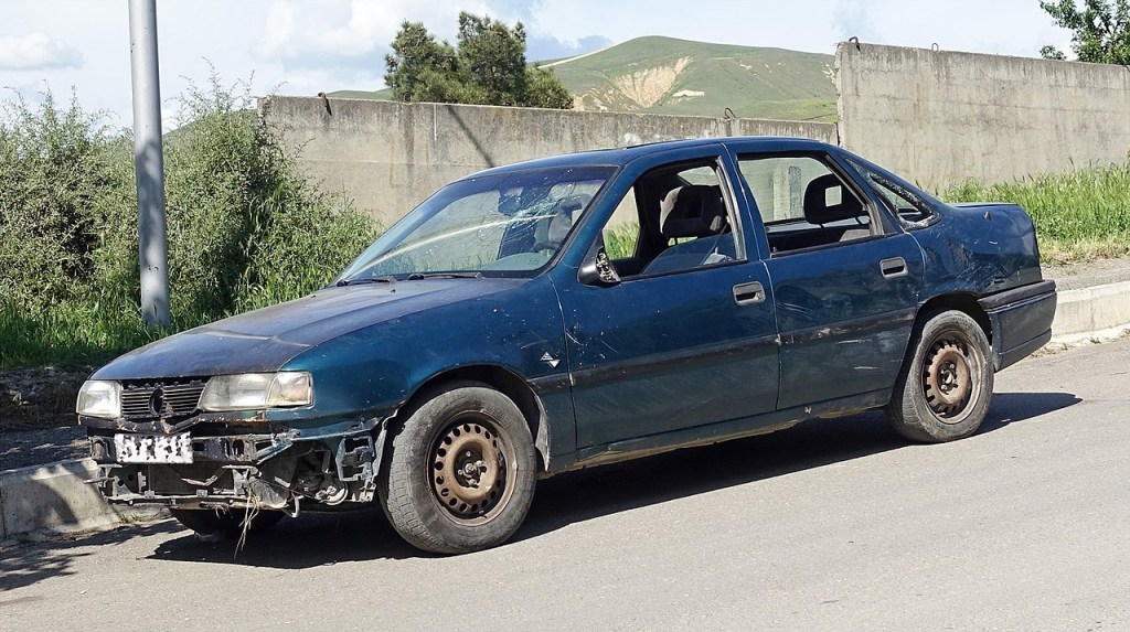 A car with no front bumper