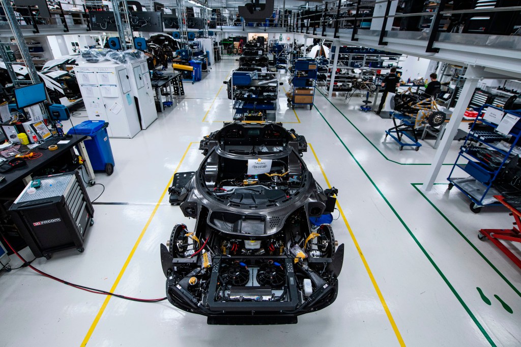The production line at Koenigsegg in Angelholm, Sweden