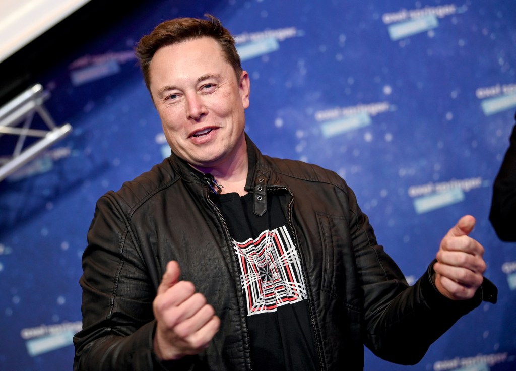 Tesla CEO Elon Musk at a press event