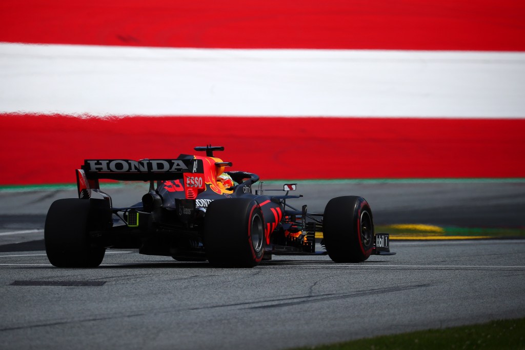 The rear of Max Verstappen's Formula 1 car in Austria