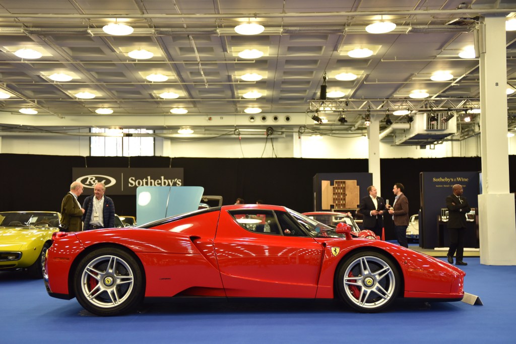 A collectable Ferrari Enzo up for sale at auction