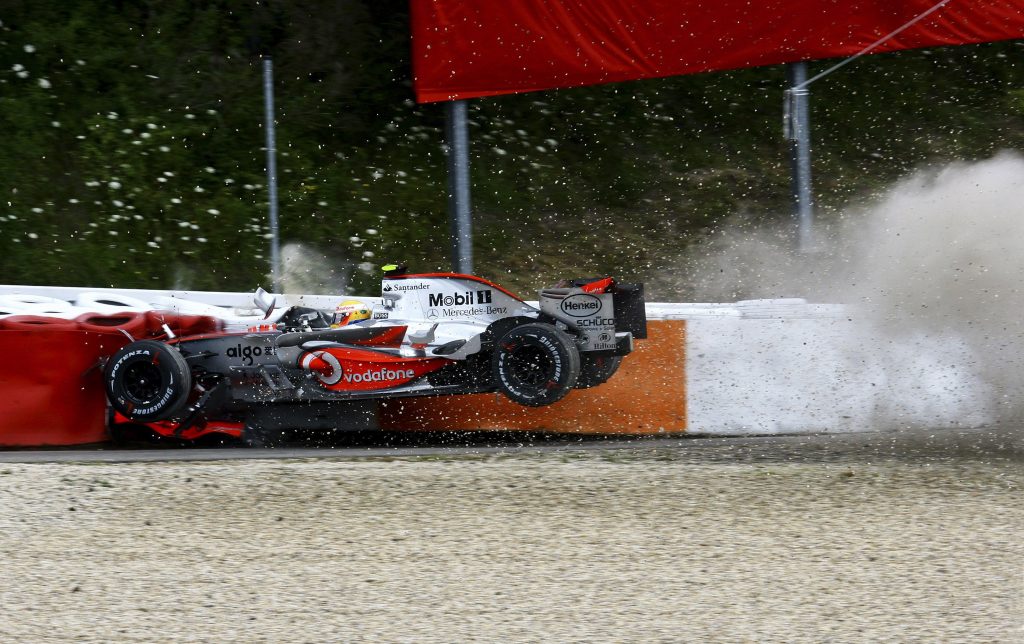 Lewis Hamilton was saved by advances and Formula 1 safety technology during this head-on crash at the Nurburgring