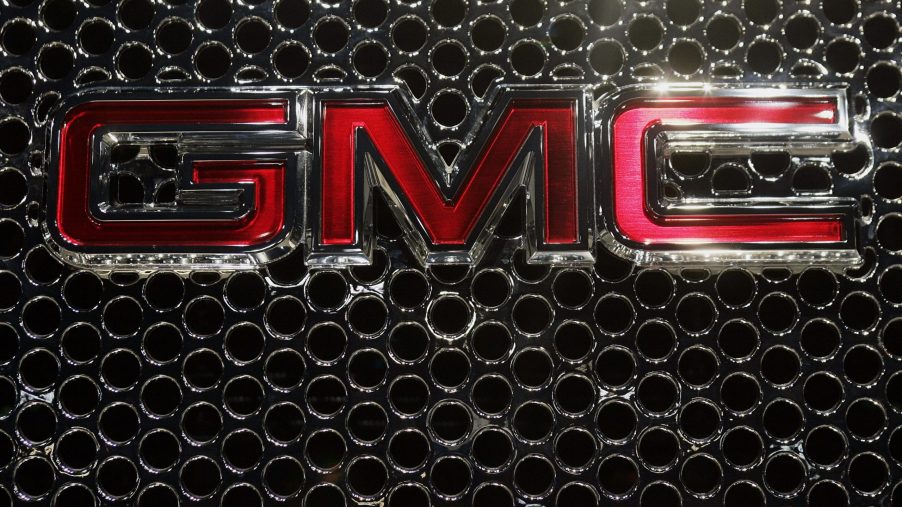 The red GMC badge