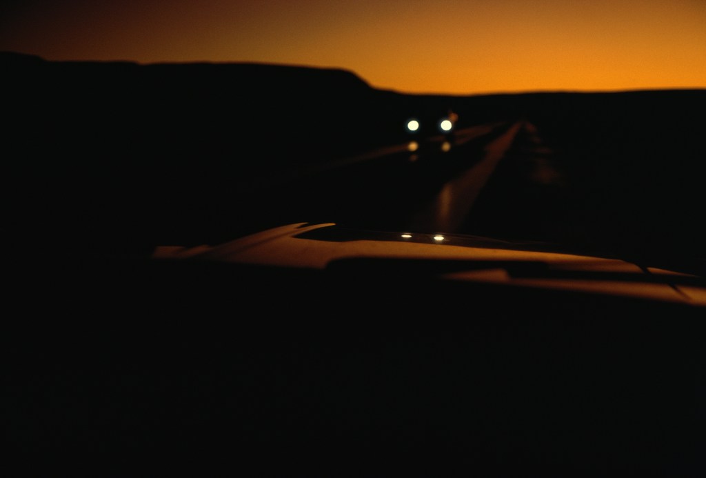 a night drive in the desert 