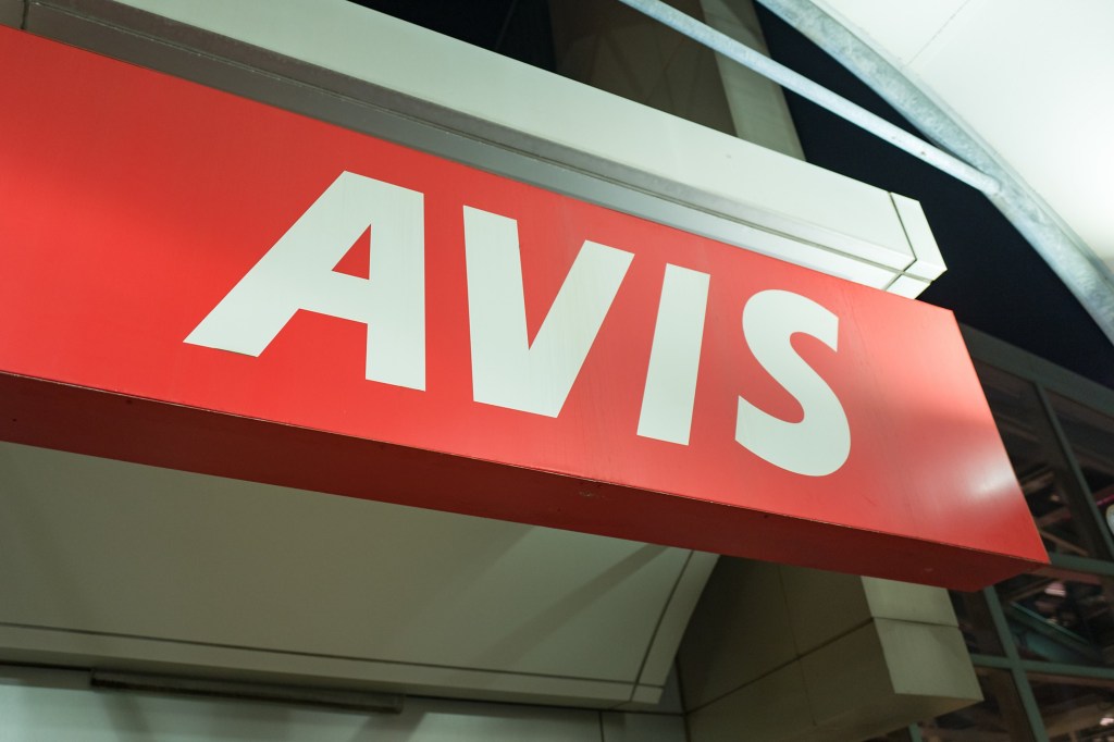 The Avis logo at JFK airport in New York