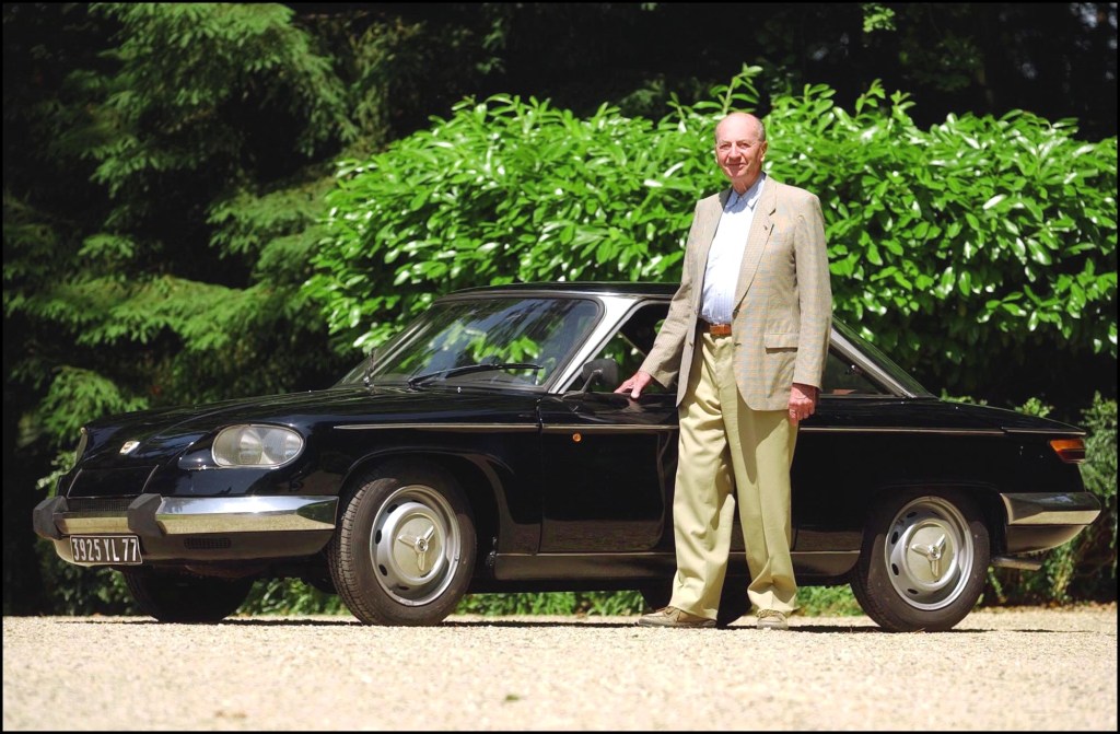 Jean Panhard and a black 1967 Panhard 24 BT