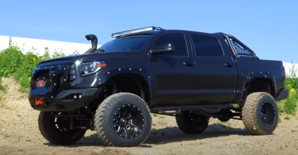 Nick Cannon's custom black Toyota Tundra from West Coast Customs.