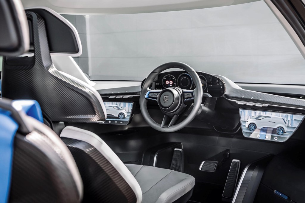 single seater, center driving position in the Porsche concept plucked fro a McLaren F1