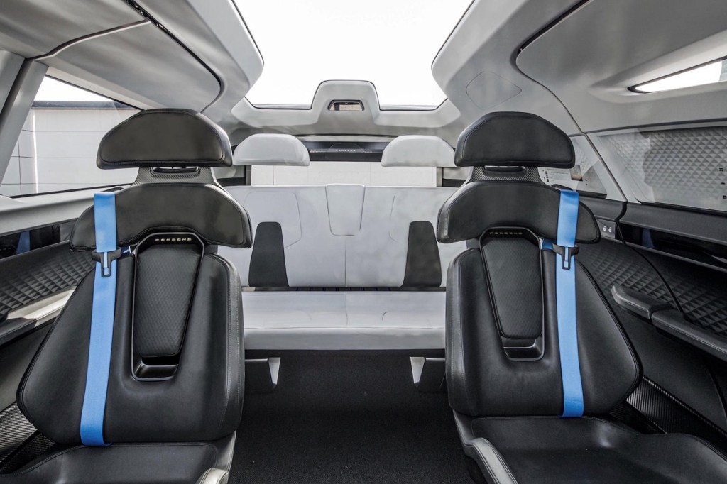 a view of the back of the Porsche concept minivan