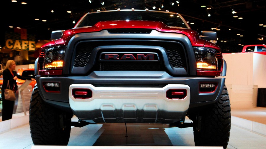 A red RAM 1500 Rebel TRX 4x4 is on display at the 109th Annual Chicago Auto Show at McCormick Place in Chicago, Illinois on February 9, 2017.