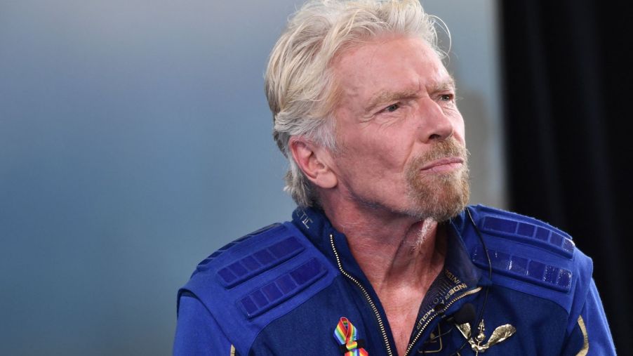 Richard Branson speaks after he flew to space aboard a Virgin Galactic vessel on July 11, 2021