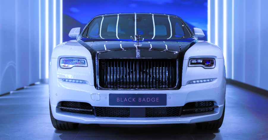 The Rolls Royce Wraith Black Badge seen at HR Owen Rolls Royce in Mayfair, London.