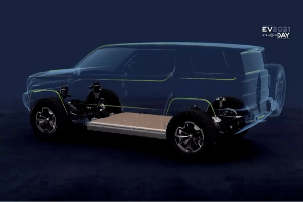 An Electric Jeep teaser that could be the Renegade 4xe