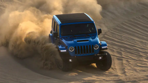 Jeep Wrangler ripping through the sand shows that its ready for some competition from the 2021 Ford Bronco