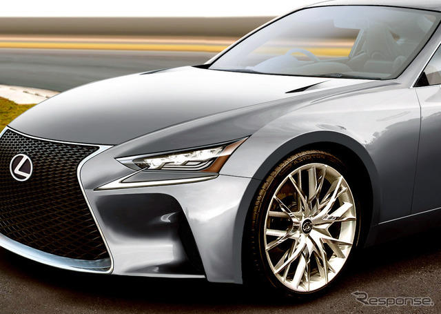Speculation of small Lexus coupe close up