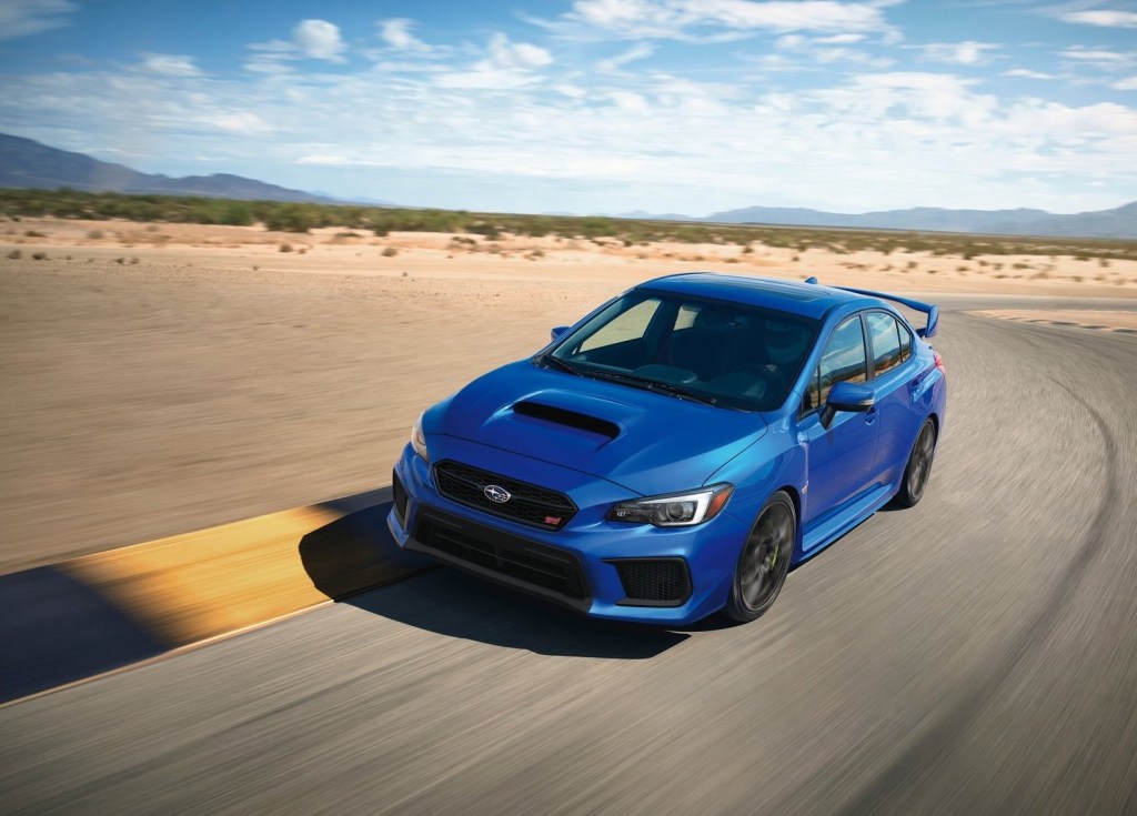 Subaru WRX STI on the track