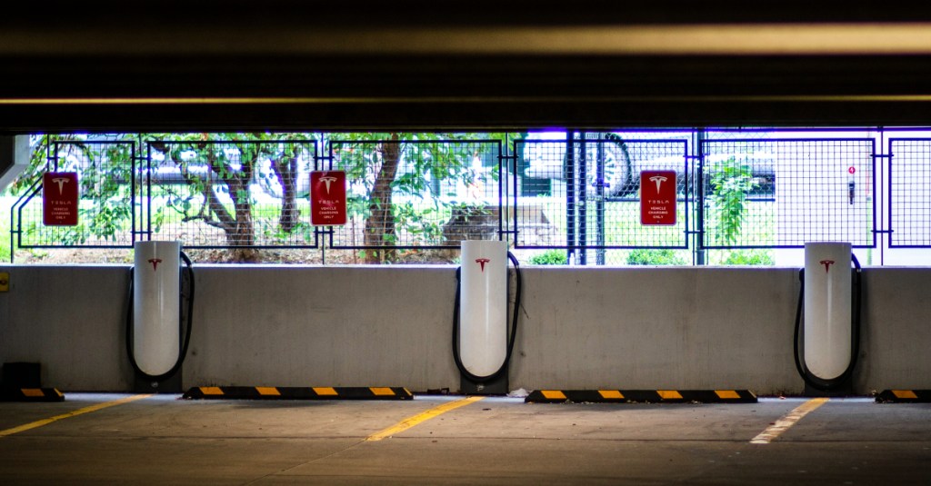Tesla electric car chargers.