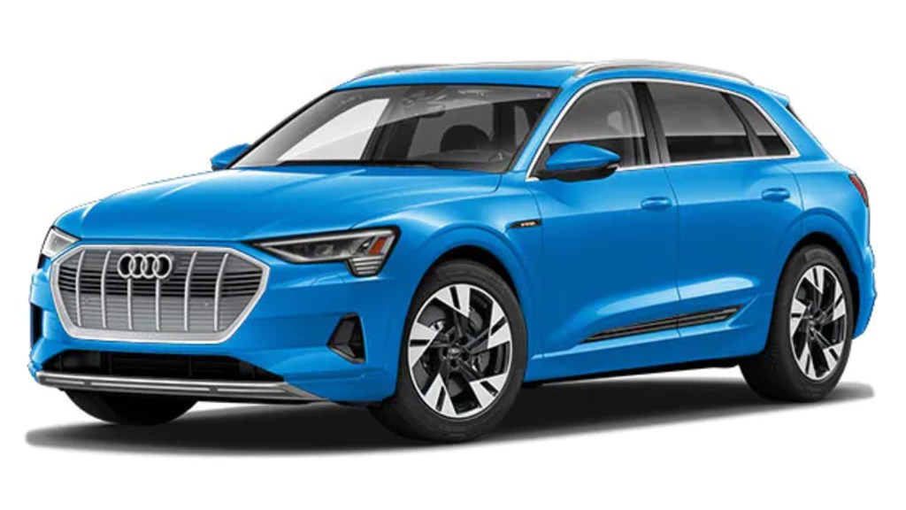 A blue Audi e-tron.