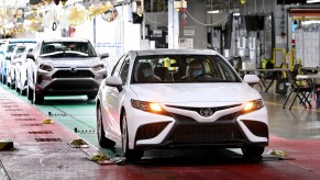 The 10 millionth Toyota Camry rolls off the assembly line at the company's Kentucky production plant in June 2021