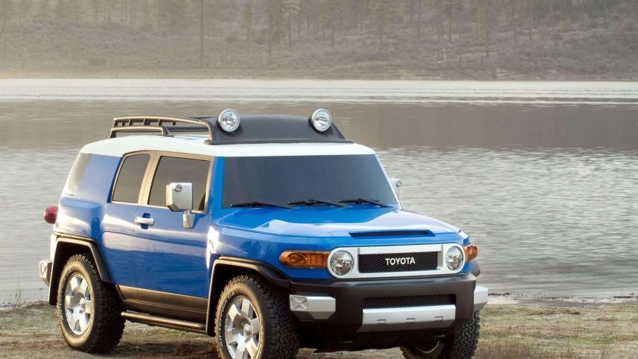An image of a Toyota FJ Cruiser parked outdoors.