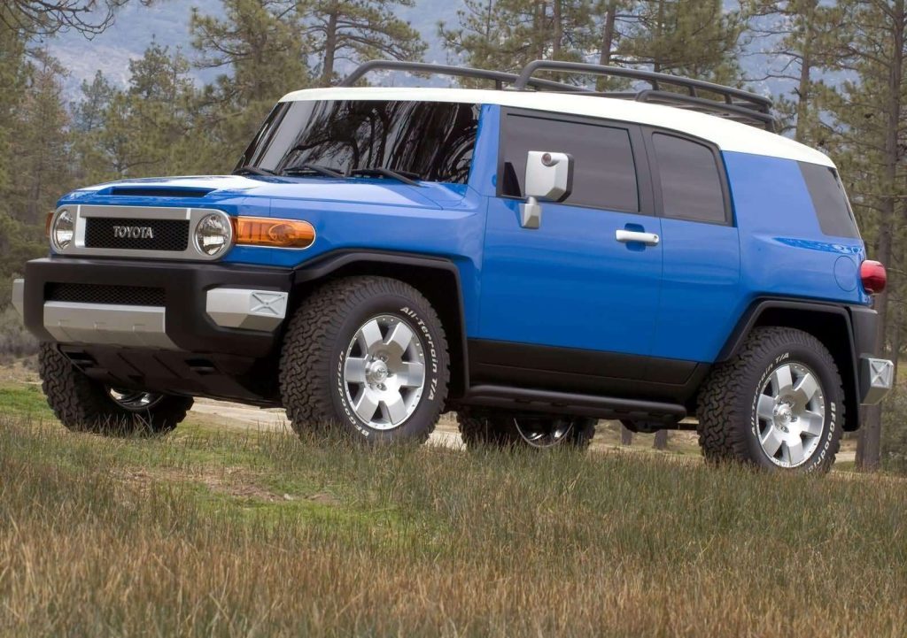 An image of a Toyota FJ Cruiser parked outdoors.