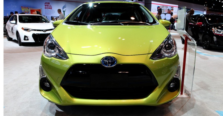 Toyota Prius c is on display at the 108th Annual Chicago Auto Show at McCormick Place in Chicago, Illinois on February 19, 2016.