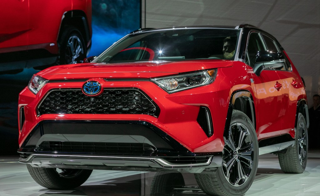 The Toyota RAV4 Hybrid is shown at AutoMobility LA on November 20, 2019 in Los Angeles, California.