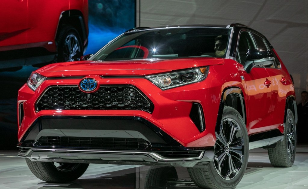 The Toyota RAV4 Hybrid is shown at AutoMobility LA on November 20, 2019 in Los Angeles, California.