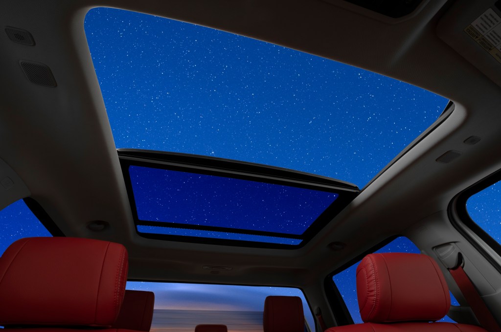 The panoramic sunroof and power rear window on the 2022 Toyota Tundra