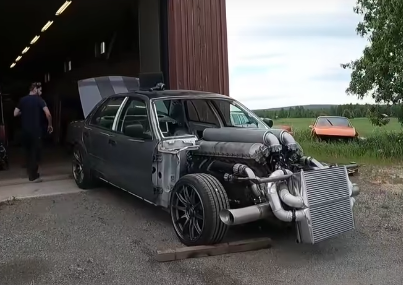 Twin turbo V12 tank engine in Ford Crown Victoria