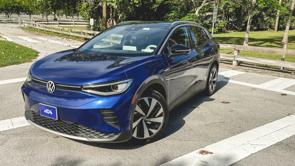 An image of a 2021 Volkswagen ID.4 parked outdoors.