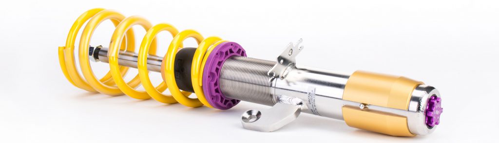 KW's purple and yellow V3 coilover