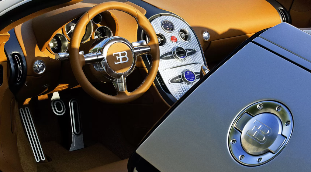 Interior of the completely restored Bugatti Veyron Grand Sport 