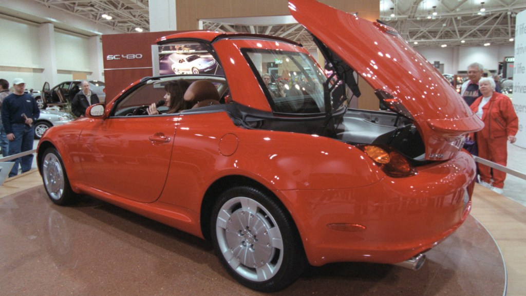 Lexus SC 430, a hardtop convertible, where the top folds into the trunk. 