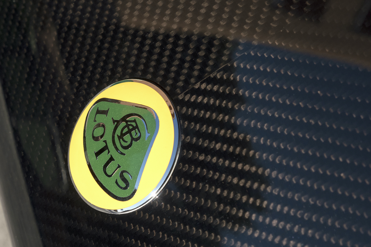 A badge of a Lotus car
