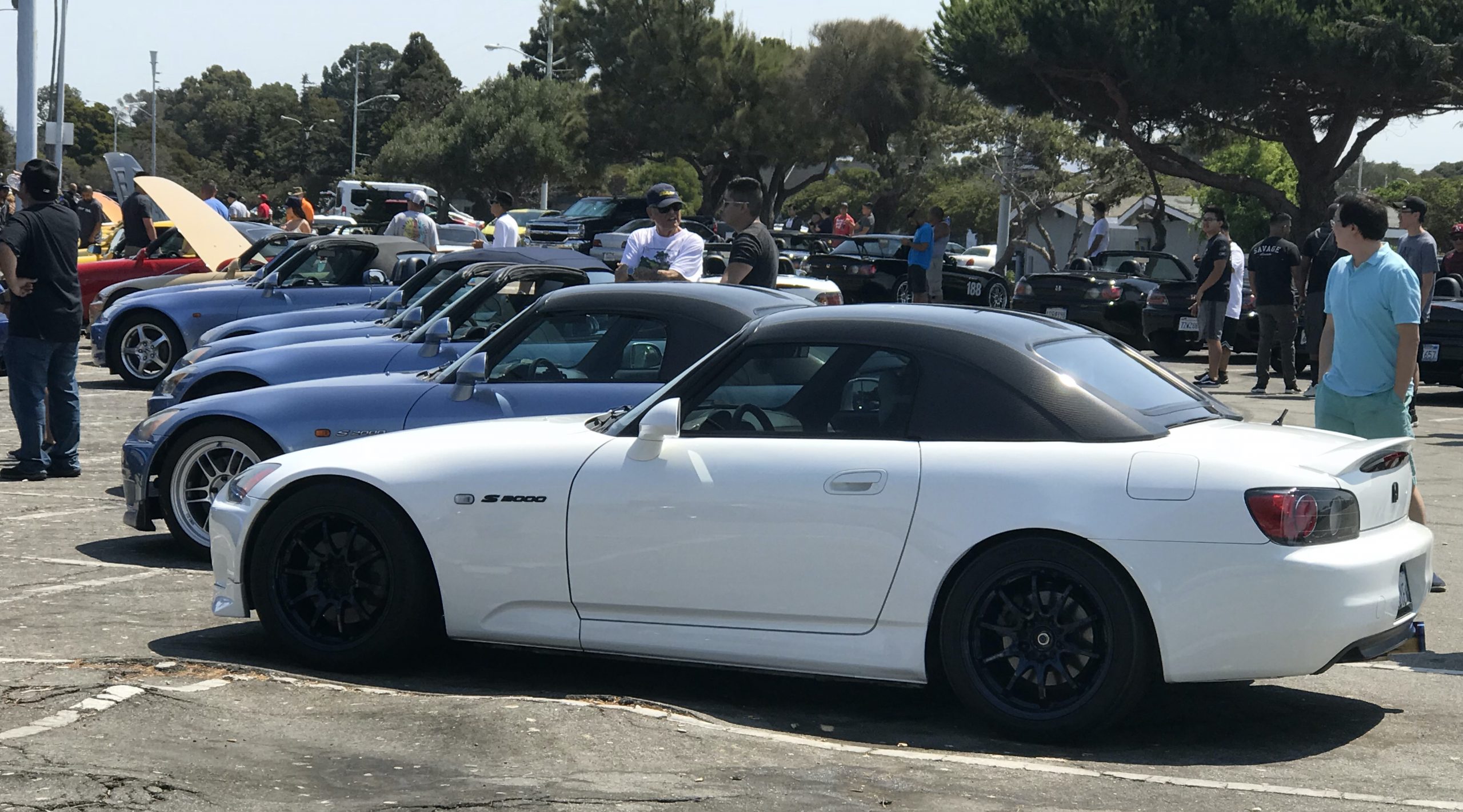 A row of lowered Honda S2000s