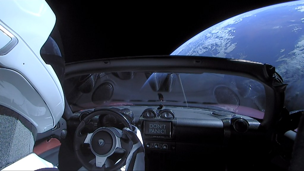 Tesla Roadster Tesla electric sportscar in space