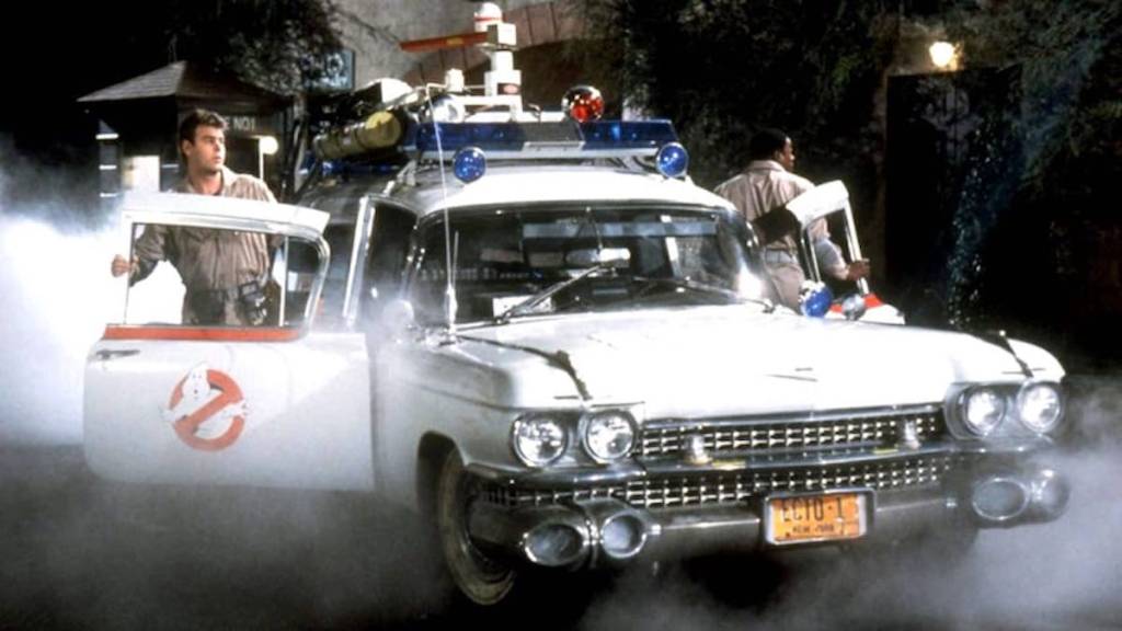 The original Ecto-1 in the first Ghostbusters film