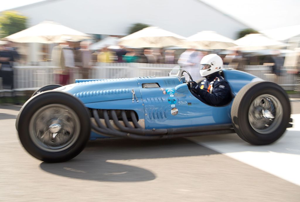 A blue 1948 Talbot-Lago 25C at the 2015 Goodwood Revival