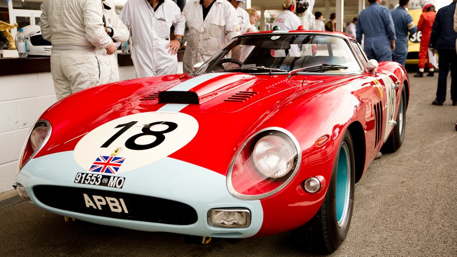 A red 1963 Ferrari 250 GTO at the Goodwood Revival in September 2015