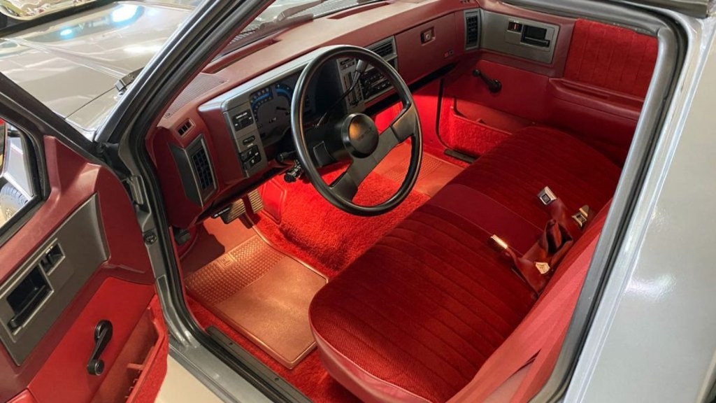 S-10 interior in bright red