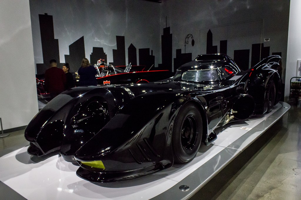 The 'Batmobile' from the 1989 film "Batman." Seen here on display in a movie cars exhibit.