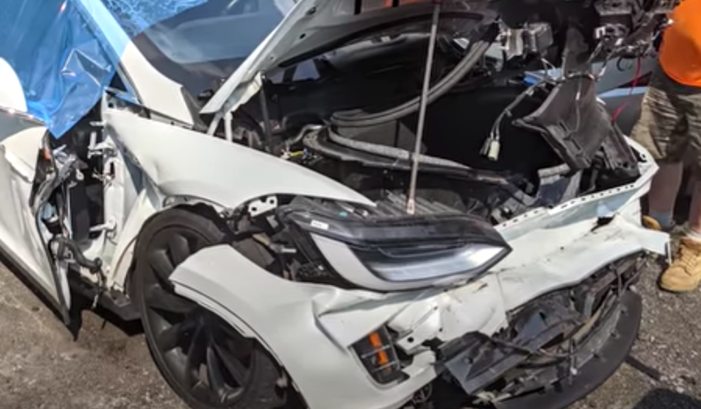 2 crash Tesla Model X damage