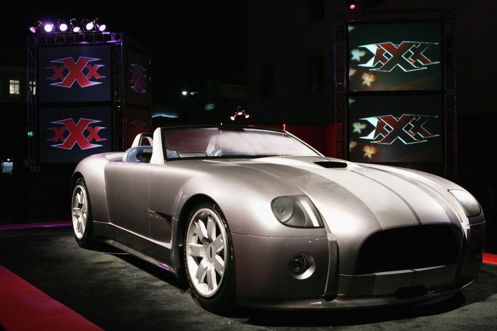 The 2004 Ford Shelby Cobra concept  is displayed at the afterparty for the premiere of the film "XXX - State of the Union"