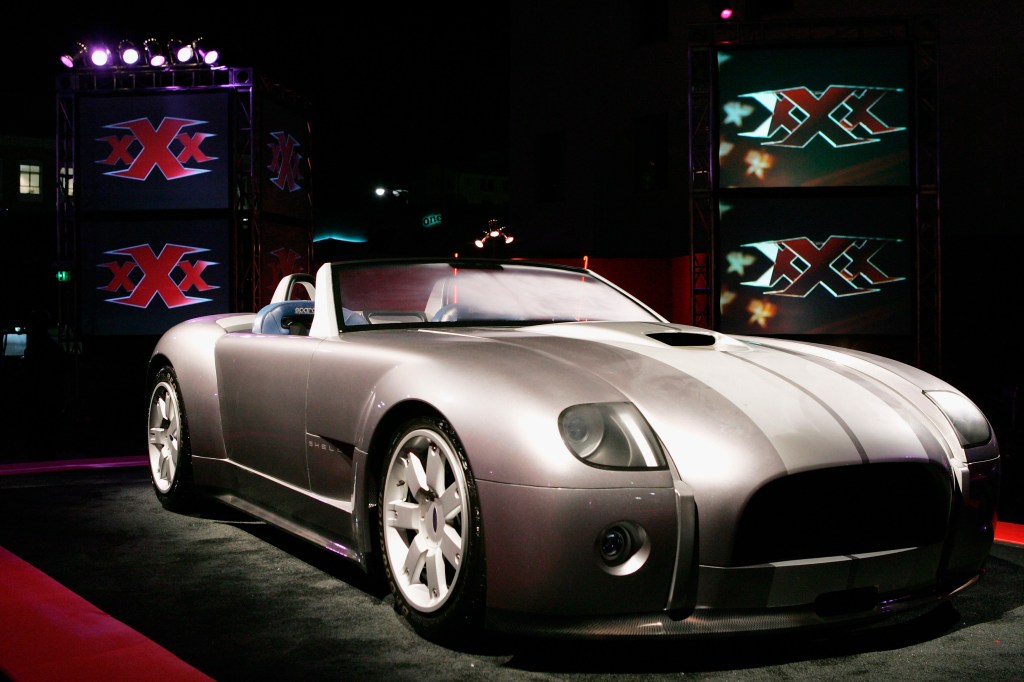 The 2004 Ford Shelby Cobra concept  is displayed at the afterparty for the premiere of the film "XXX - State of the Union"